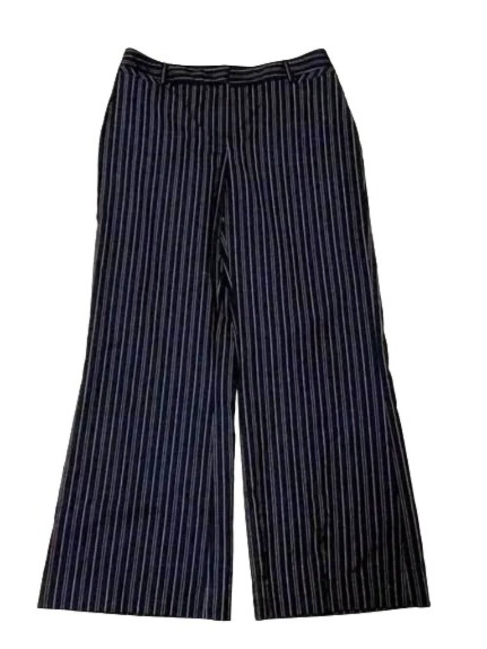 Apostrophe Wide Leg Striped Pants Sz 10 Black Pink Pockets Workwear Womens